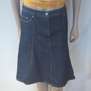 Isaac Mizrahi Blue A-Line Knee-Length Skirt Casual